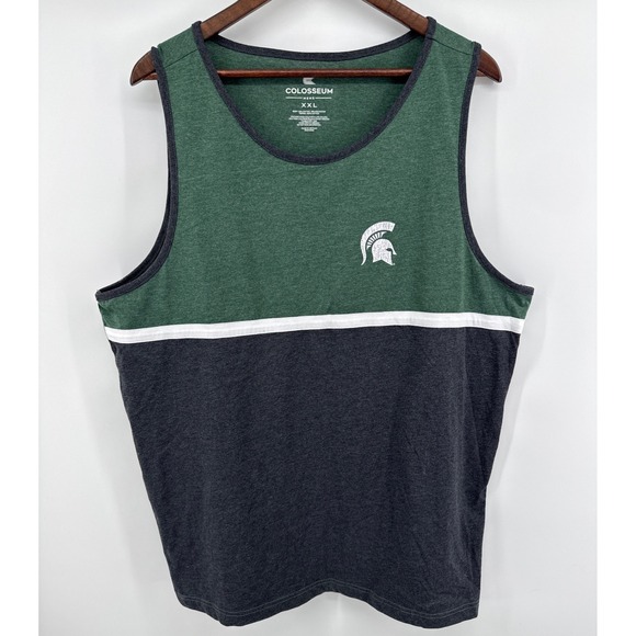 Colosseum Other - Colosseum Michigan State Spartans Mens XXL Green Grey Colorblock Tank Top MSU